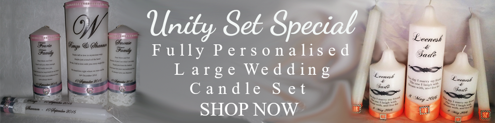 Personalised Candle Wedding Set special